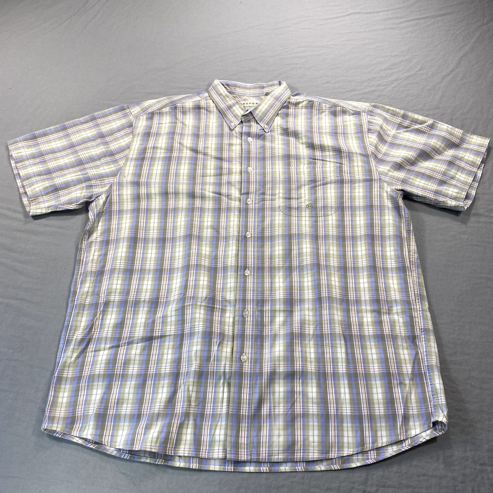 Roper Shirt Adult 2XL XXL Pink Blue Plaid Button Up Western Cowboy Casual Mens
